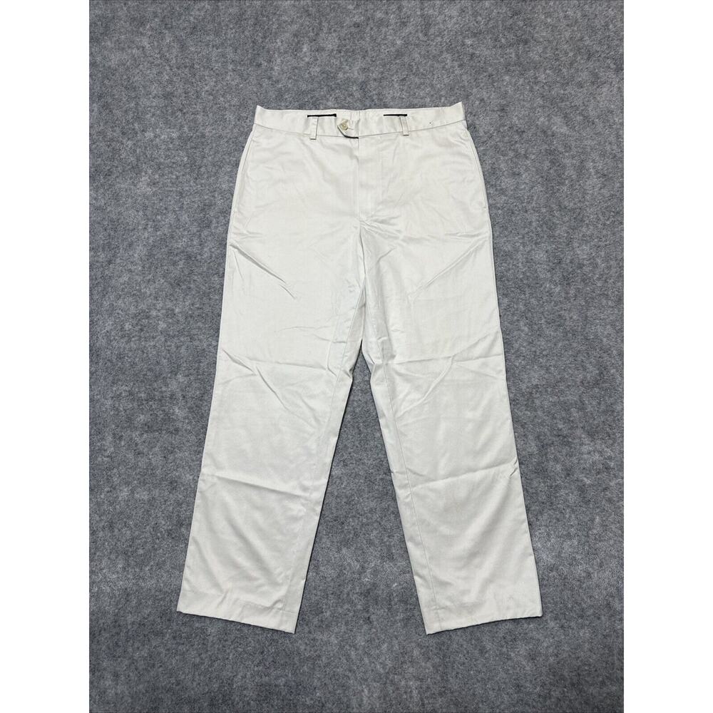 John W. Nordstrom Men's Straight Dress Pants Size 35x32 Beige Light Wash Pants‎